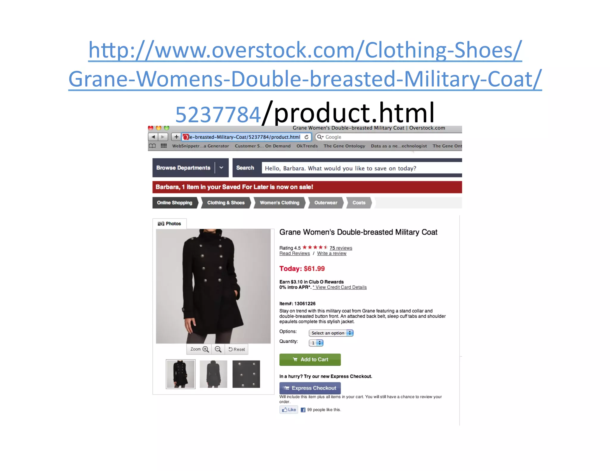 hZp://www.overstock.com/Clothing-­‐Shoes/
Grane-­‐Womens-­‐Double-­‐breasted-­‐Military-­‐Coat/
          5237784/product.html	
  
 