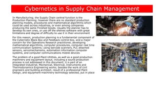 Cybernetics in supply chain management | PPTX