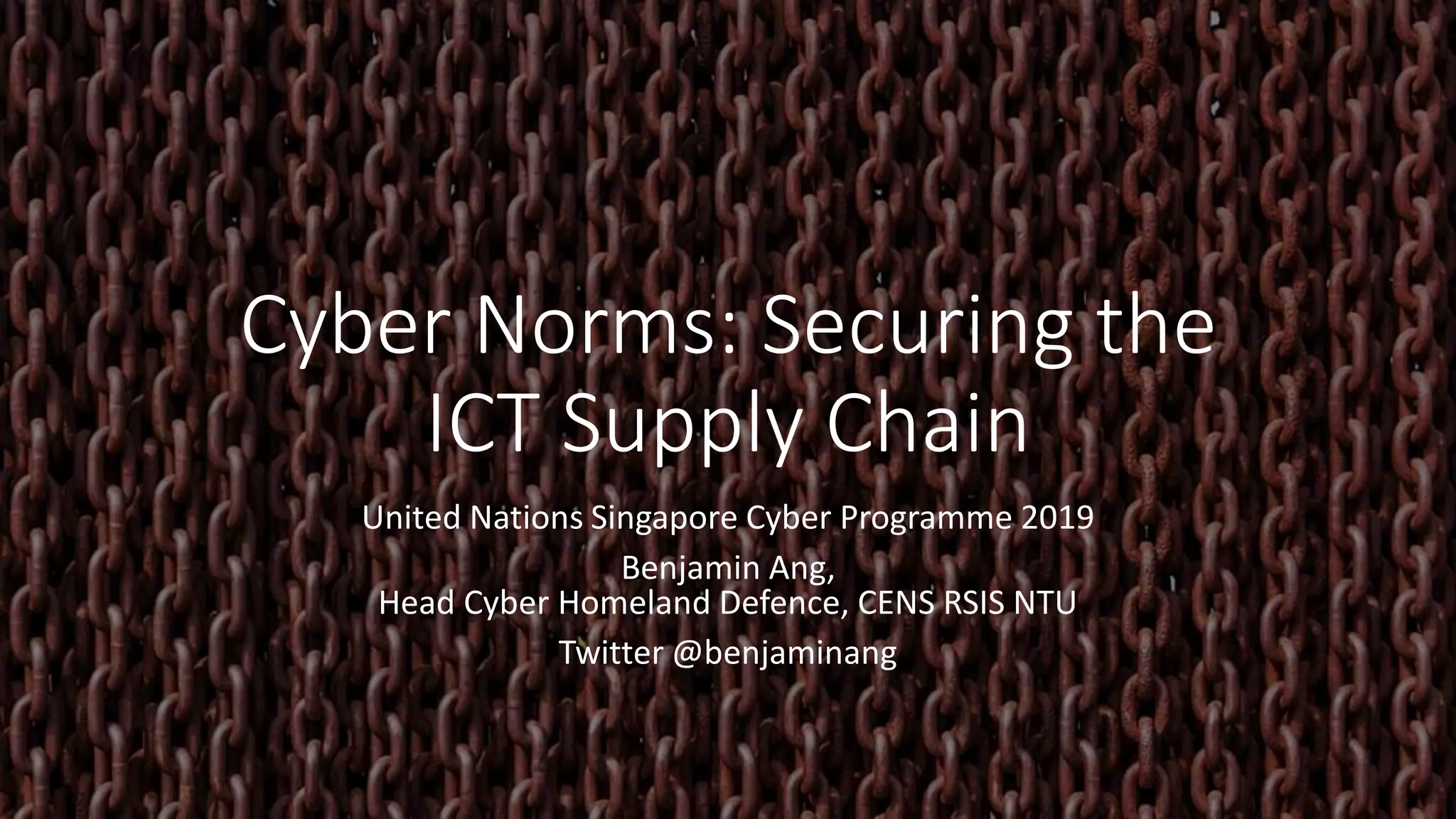 Picture of Introduction to ICT supply chain (Cyber norms awareness) | PDF ...