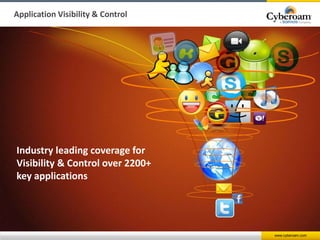 www.cyberoam.com
Application Visibility & Control
Industry leading coverage for
Visibility & Control over 2200+
key applic...