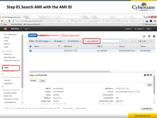 www.cyberoam.com 
Step 01 Search AMI with the AMI ID 
Click Launch 
 