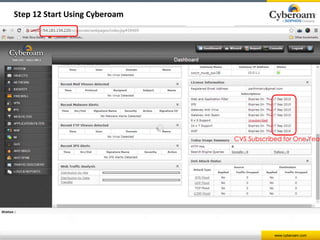 www.cyberoam.com 
Step 12 Start Using Cyberoam 
CVS Subscribed for One Year 
 