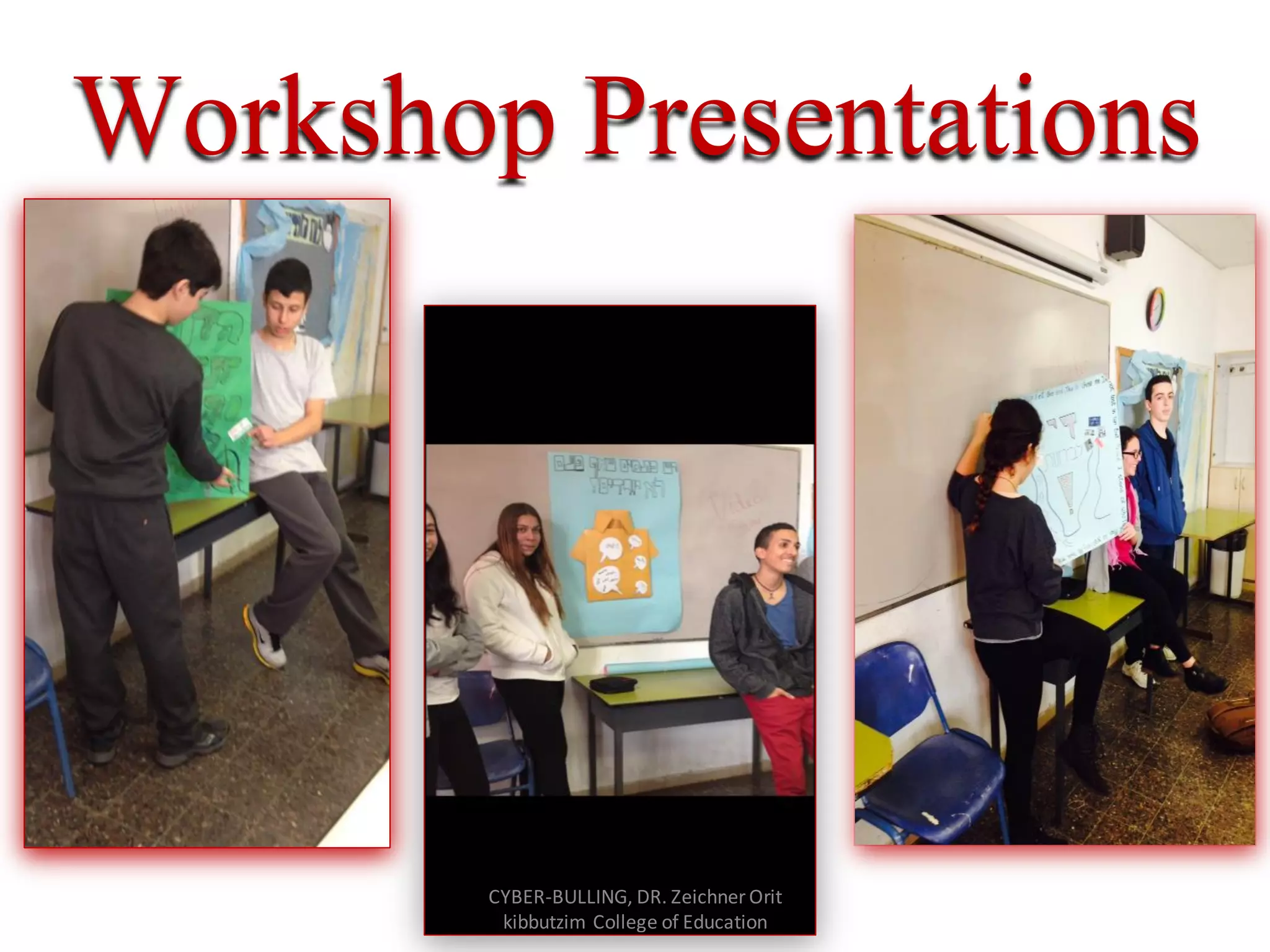 Workshop Presentations
CYBER-BULLING, DR. Zeichner Orit
kibbutzim College of Education
 