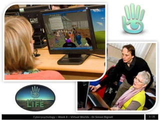 Cyberpsychology – Week 8 – Virtual Worlds - Dr Simon Bignell 3 / 35
 