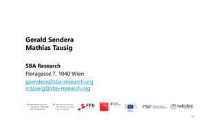 26
Gerald Sendera
Mathias Tausig
SBA Research
Floragasse 7, 1040 Wien
gsendera@sba-research.org
mtausig@sba-research.org
 