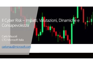 Il Cyber Risk – Impatti, Valutazioni, Dinamiche e
Consapevolezza
Carlo Mauceli
CTO Microsoft Italia
carlomau@microsoft.com
 