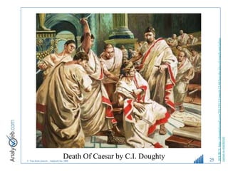 © Tous droits réservés – Analyweb Inc. 2008 25
SOURCE:
http://chinadailymail.com/2012/03/15/march-15-44-bce-the-ides-of-march-and-julius-
caesar-is-murdered/
Death Of Caesar by C.I. Doughty
 