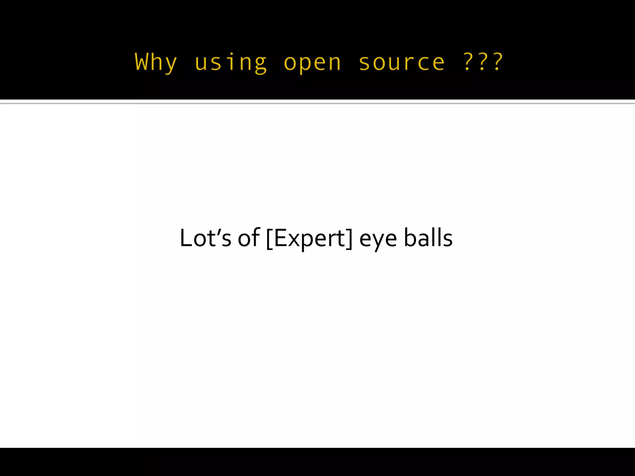  
       Lot’s	
  of	
  [Expert]	
  eye	
  balls	
  
 