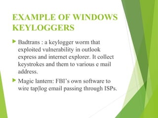 Keyloggers and Spywares | PPT