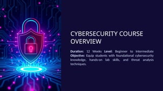 Cyber Intro CYBERSECURITY COURSE overview for beginners | PPTX
