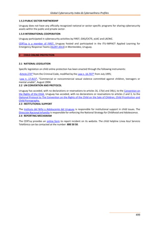 Global CyberSecurity Index and Cyberwellness Profiles