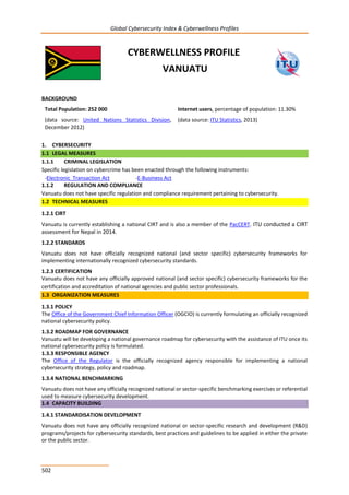 Global CyberSecurity Index and Cyberwellness Profiles