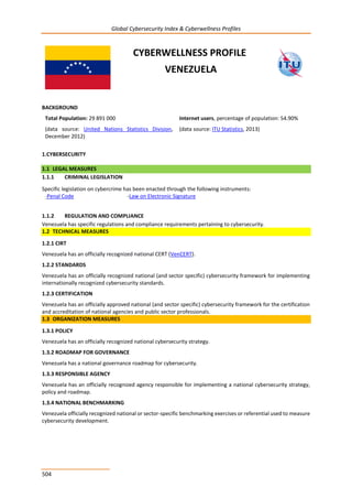 Global CyberSecurity Index and Cyberwellness Profiles