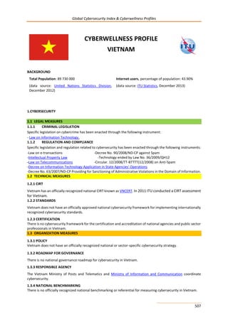 Global CyberSecurity Index and Cyberwellness Profiles