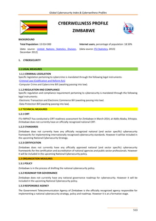Global CyberSecurity Index and Cyberwellness Profiles