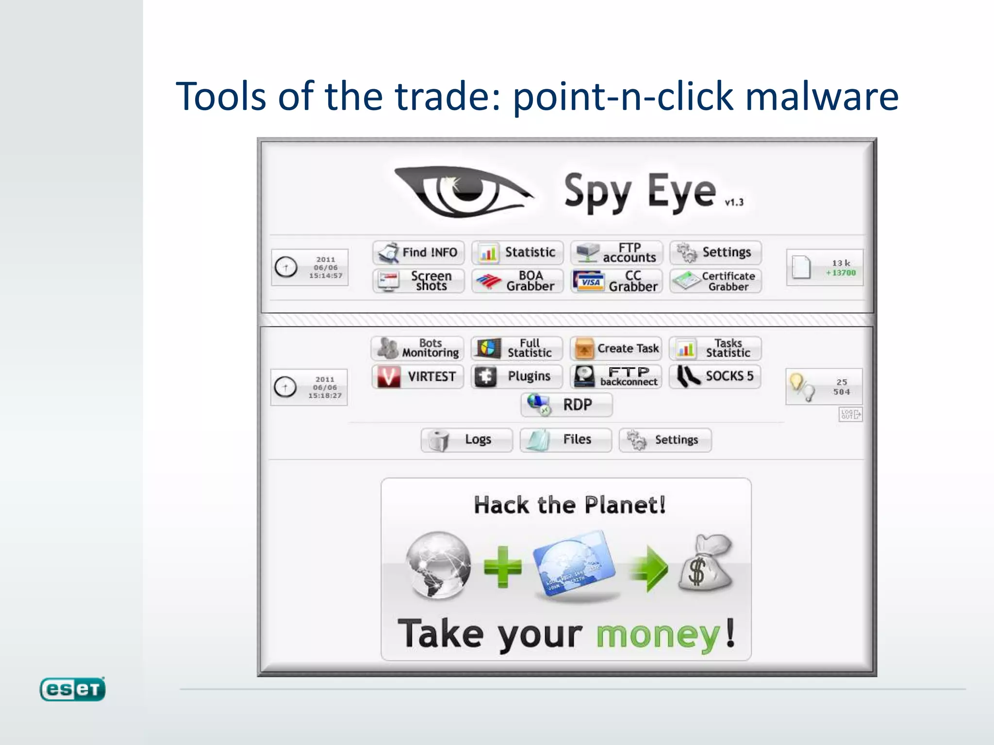 Tools of the trade: point-n-click malware
 