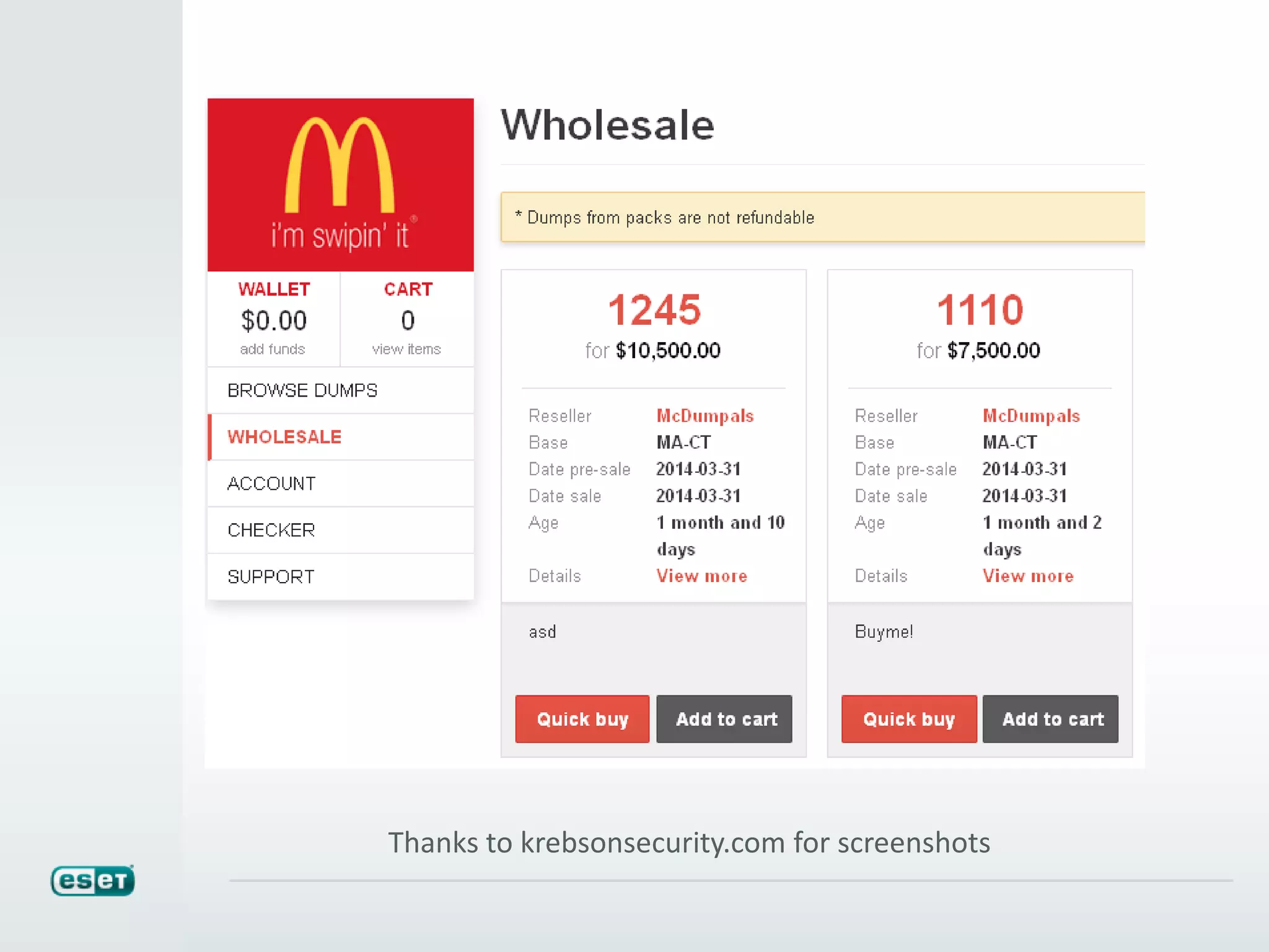 Thanks to krebsonsecurity.com for screenshots
 