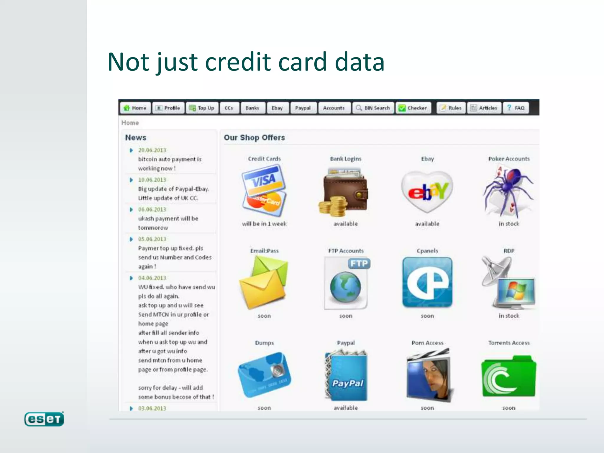 Not just credit card data
 