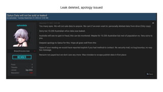 Leak deleted, apology issued
 