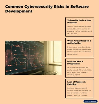 Cybersecurity Risk Broken Cybersecurity Risks in Software Development and How to Mitigate Them | PDF
