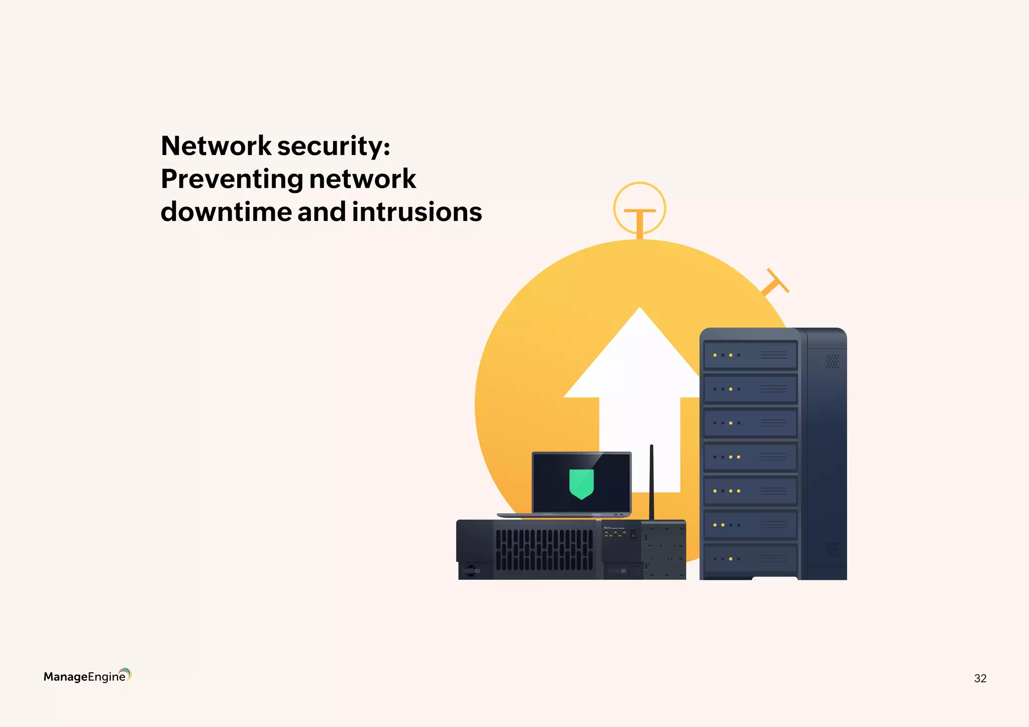 32
Network security:
Preventing network
downtime and intrusions
32
 