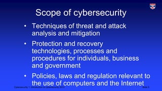 Cybersecurity 1. intro to cybersecurity