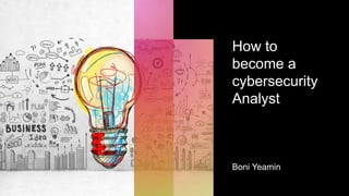 How to
become a
cybersecurity
Analyst
Boni Yeamin
 