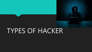 TYPES OF HACKER
 