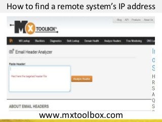 How to find a remote system’s IP address
www.mxtoolbox.com
 