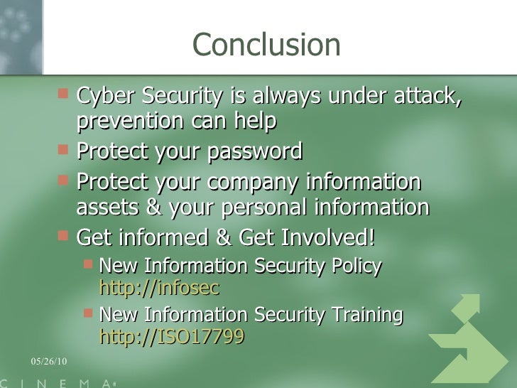 conclusion of cyber security Cyber Security At The Cinema conclusion of cyber security Cyber Security At The Cinema