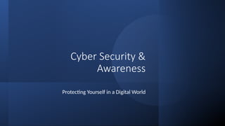 Training on Cyber Security & Awareness for employees | PPTX