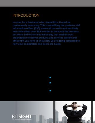 Page 2
In other words, CIOs today must be
highly effective at benchmarking.
But as the CIO, you know you
can’t outsource risk—and you
have to consider the risk posed
by every new business function in
your organization. With constant
technological advances in business
today, cyber risk is one area that
requires a great deal of thought from
the CIO.
If you don’t have a complete picture
of your organization’s security
performance compared to your
peers, you’re flying blind.
INTRODUCTION
In order for a business to be competitive, it must be
continuously improving. This is something the modern chief
information officer (CIO) knows all too well—and has likely
lost some sleep over! But in order to build out the business
structure and technical functionality that enables your
organization to deliver products and services quickly and
efficiently, you have to know how you’re doing compared to
how your competitors and peers are doing.
So in order to understand whether
you need to drive cybersecurity
improvements across the organization,
you have to consider whether you’re
accepting too much risk in comparison
to your peers and competitors.
Below, we’ll walk through the
following:
 Why cybersecurity benchmarking is
difficult for the modern CIO.
 Different methods of benchmarking
you may be involved in (or want to
consider).
 How Security Ratings may solve
many benchmarking challenges.
 