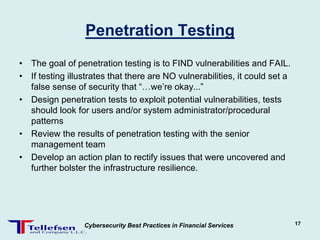 Cybersecurity Best Practices in Financial Services | PPTX
