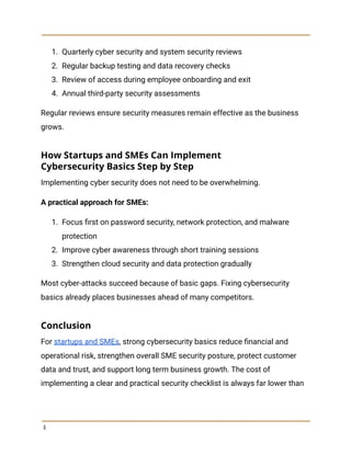 Cyber Security Checklist for Startups and SMEs | PDF