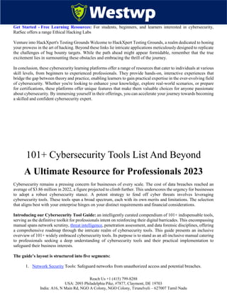 Cybersecurity Courses, Tools and Tactics.pdf