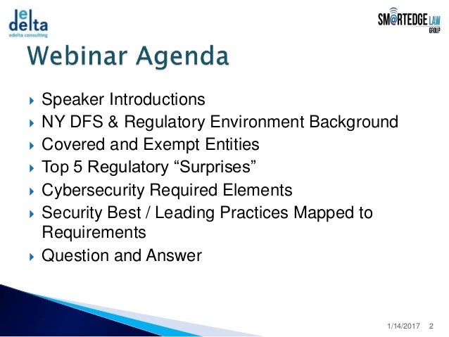 Ny Dfs Cybersecurity Requirements Who Should Be Listening