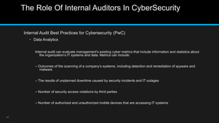 Cybersecurity environment in malaysia and the function of internal ...