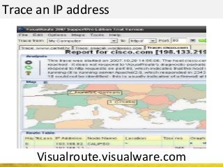 Trace an IP address
Visualroute.visualware.com
 
