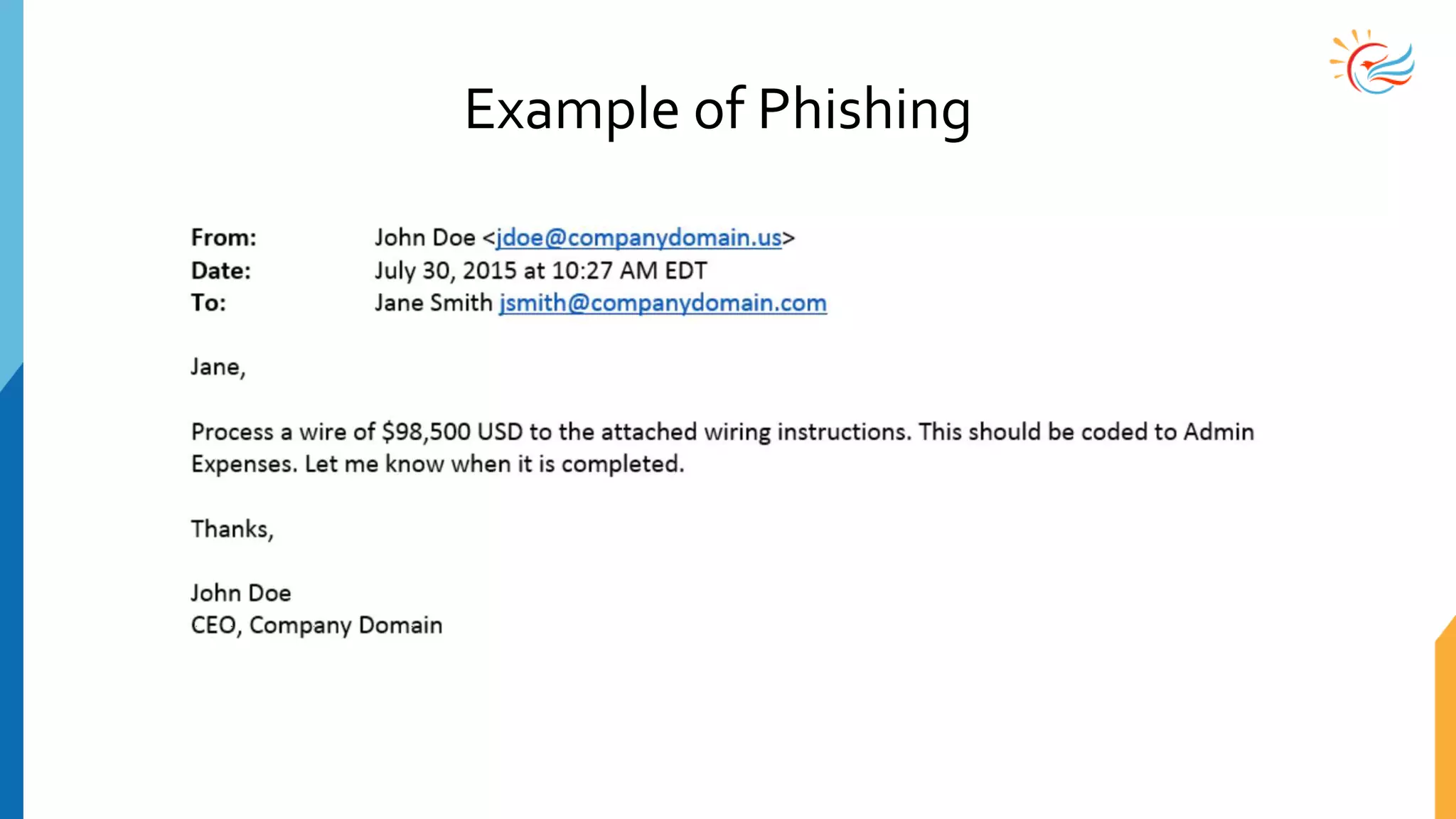 Example of Phishing
 