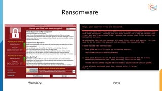 Ransomware
WannaCry Petya
 