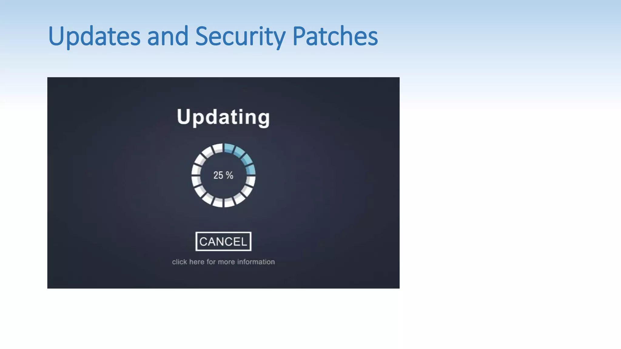 Updates and Security Patches
 