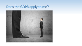Does the GDPR apply to me?
 