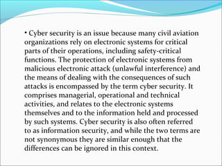 Cyber Security in Civil Aviation | PPT