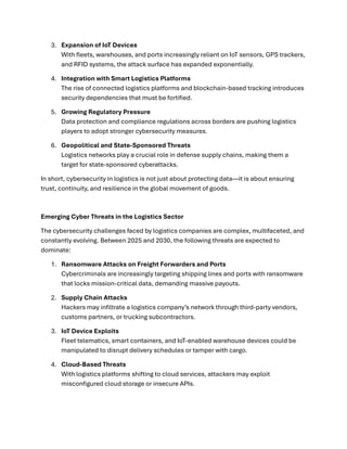 Cybersecurity in Logistics 2025–2030: Digital Protection for Connected ...