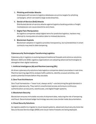 Cybersecurity in Logistics 2025–2030: Digital Protection for Connected ...