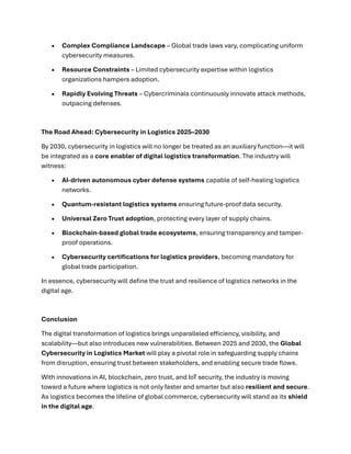 Cybersecurity in Logistics 2025–2030: Digital Protection for Connected ...