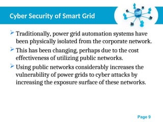 Persentation of Cyber Security in Smart Grid | PPT