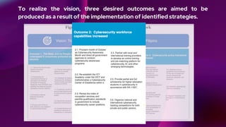 To realize the vision, three desired outcomes are aimed to be
produced as a result of the implementation of identified strategies.
 