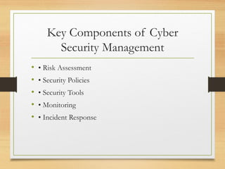 Cyber Security Management Explained in Simple Terms for Students | PPTX